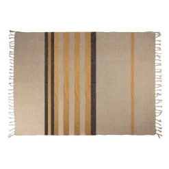 Jeté de lit en lin safran 170x130cm - Hemlin