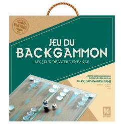 Jeu de backgammon en verre 28x28cm