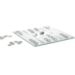 Jeu de backgammon en verre 28x28cm