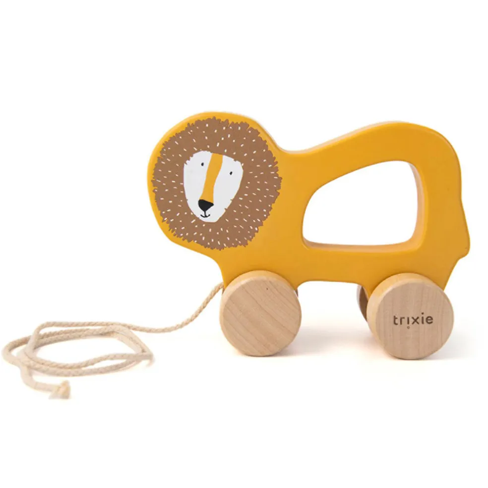 Jouet à tirer en bois - mr. lion