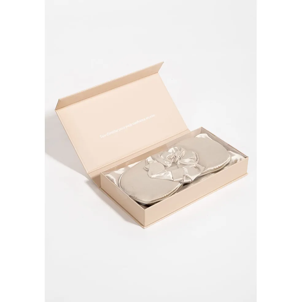 Kit de sommeil en satin champagne
