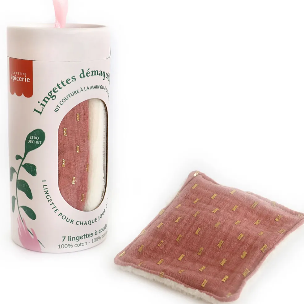 Kit lingettes démaquillantes blush et or x7