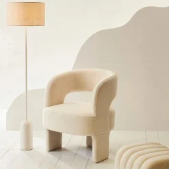 Lampadaire en marbre et fer blanc h150cm - Organic