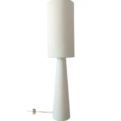 Lampadaire en velours côtelé blanc H130cm - Saturne