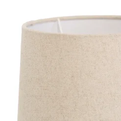 Lampe en porcelaine et lin h33cm beige - visionnary