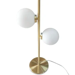 Lampe 2 globes en verre opaline doré - edmond