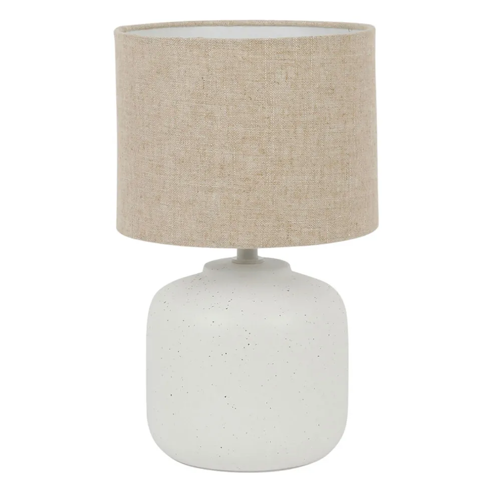 Lampe à poser blanc moucheté en porcelaine -sweet leaves