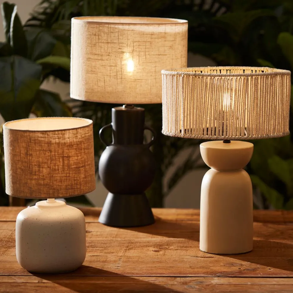 Lampe à poser blanc moucheté en porcelaine -sweet leaves