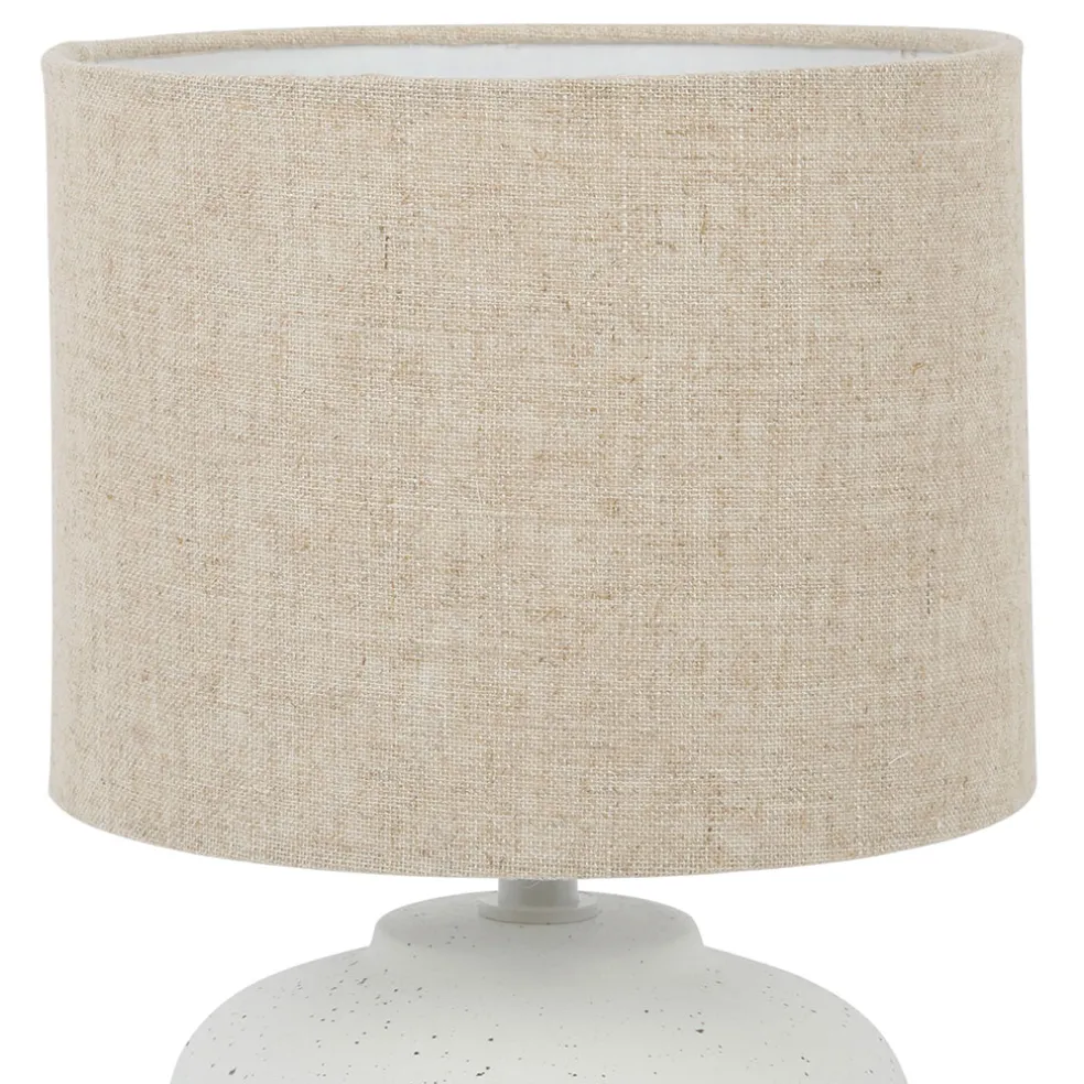 Lampe à poser blanc moucheté en porcelaine -sweet leaves