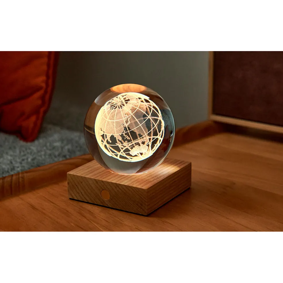Lampe boule de cristal 3D globe