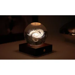Lampe boule de cristal 3D galaxie