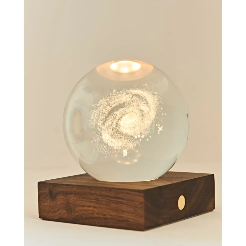 Lampe boule de cristal 3D galaxie