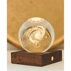 Lampe boule de cristal 3D galaxie