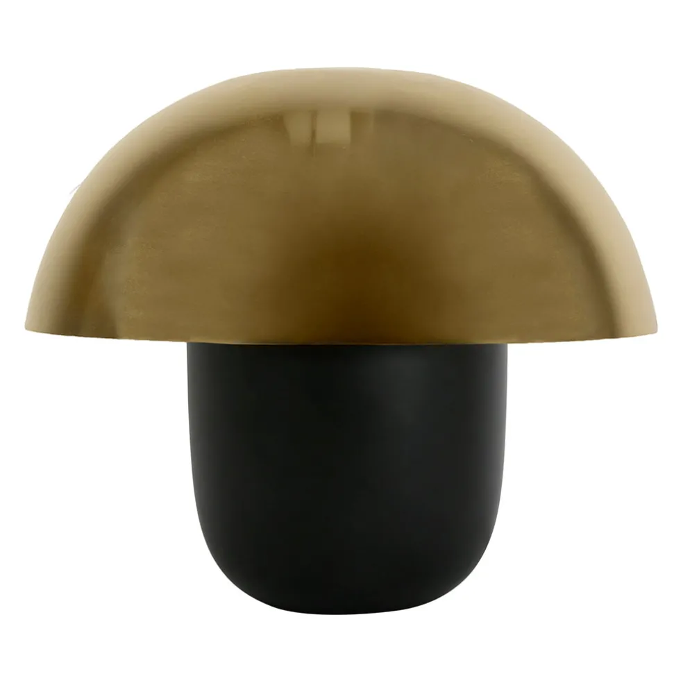 Lampe champignon en fer h35cm noir et doré - Champart