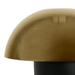 Lampe champignon en fer h35cm noir et doré - Champart