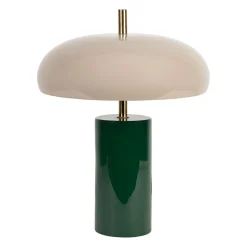 Lampe champignon en fer émeraude et écru h40cm - Arty
