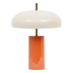 Lampe champignon en fer orange d30xh40cm - Arty