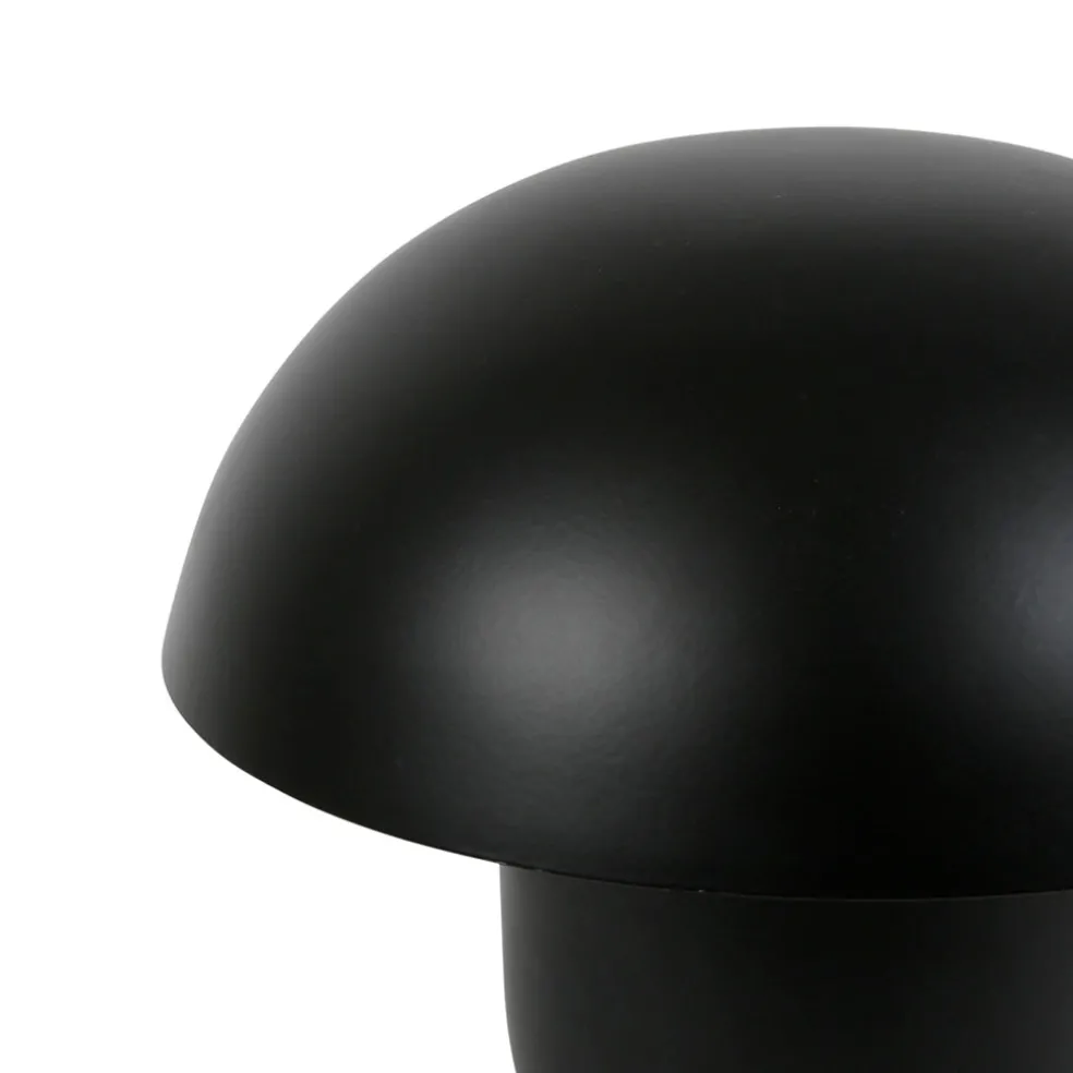 Lampe champignon fer h25cm ambiance noir mat - Champart