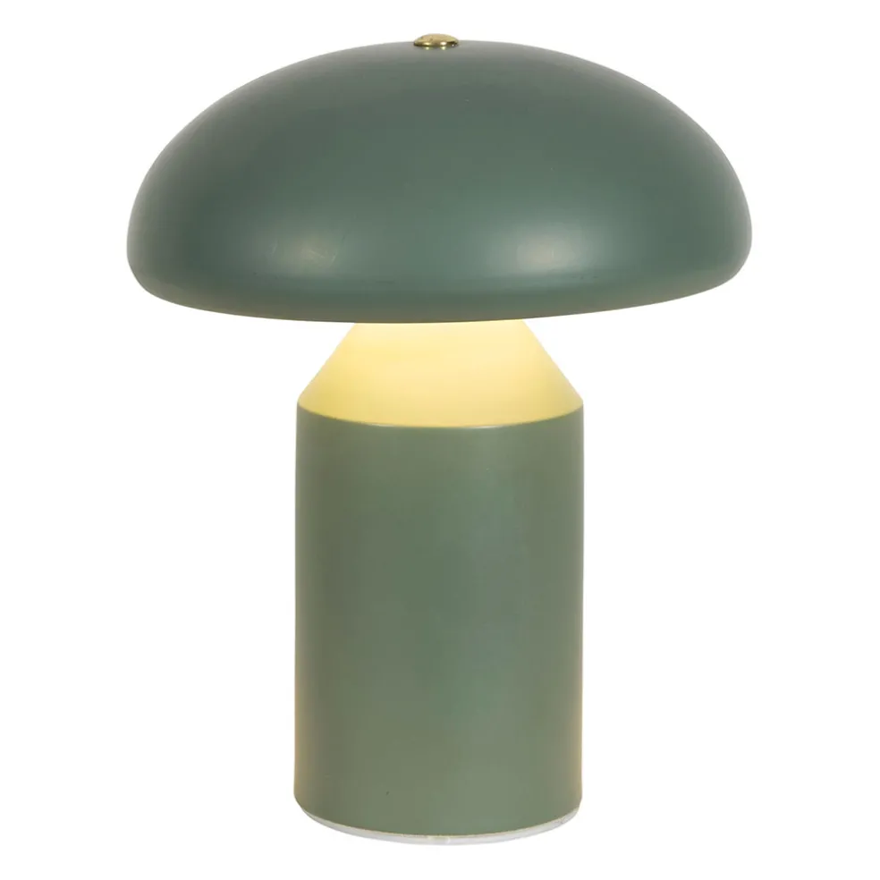 Lampe champignon tactile en fer vert h23cm - Arty