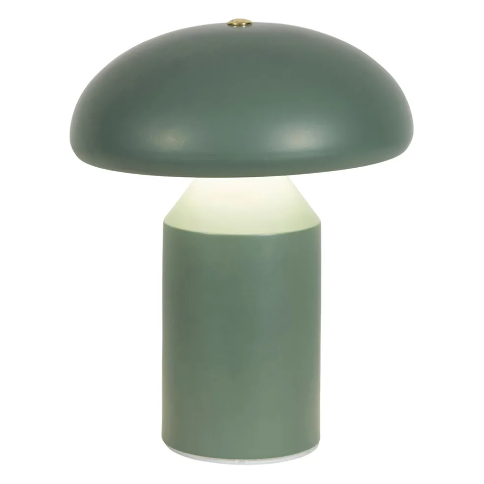 Lampe champignon tactile en fer vert h23cm - Arty