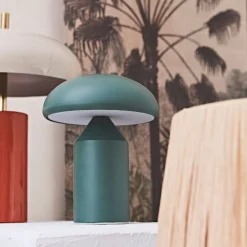 Lampe champignon tactile en fer vert h23cm - Arty