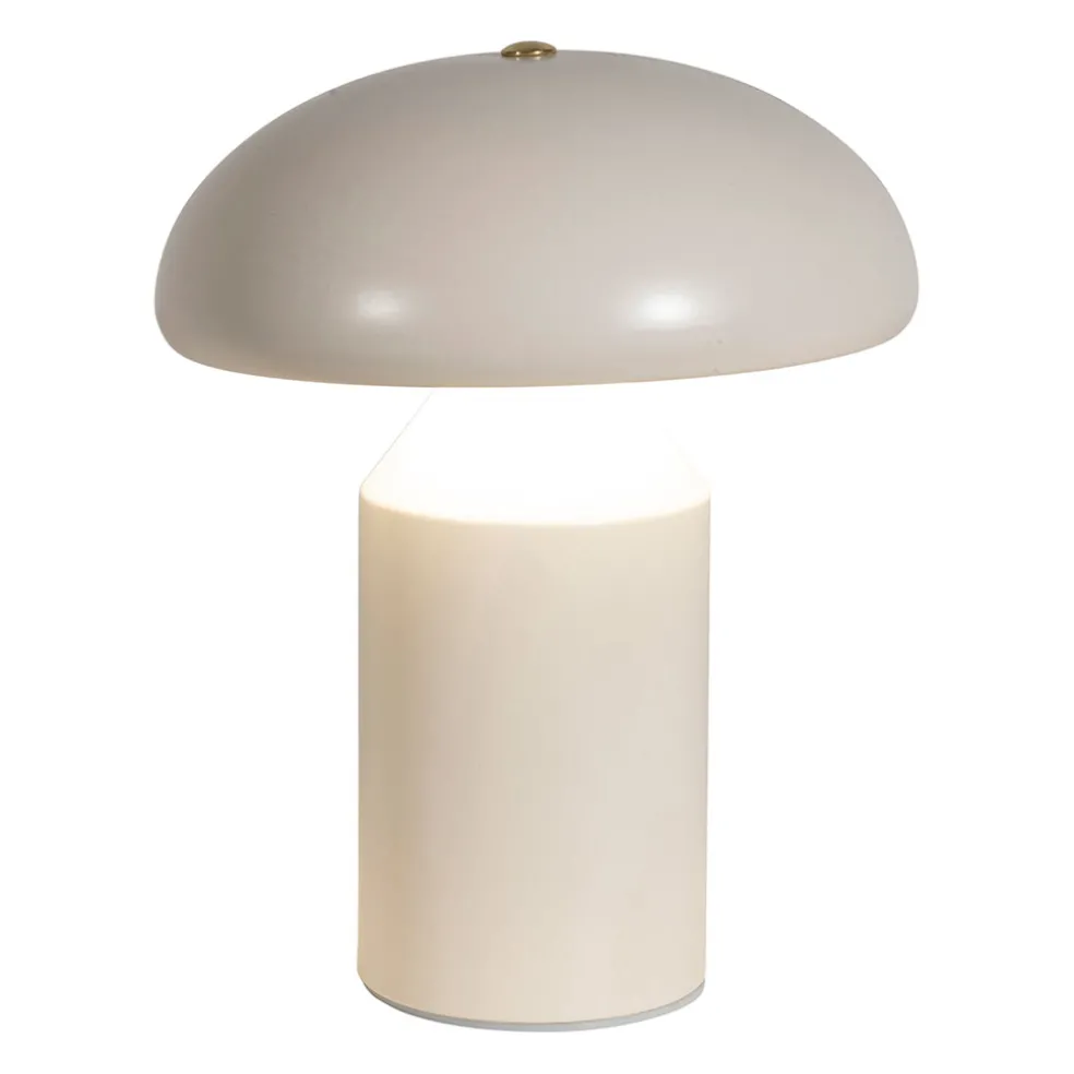 Lampe champignon tactile en fer blanc h23cm - Arty