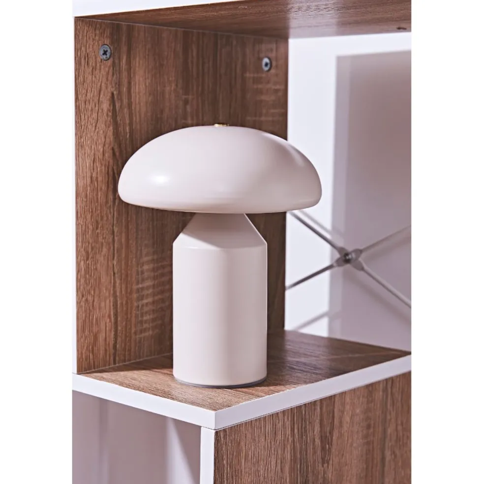 Lampe champignon tactile en fer blanc h23cm - Arty