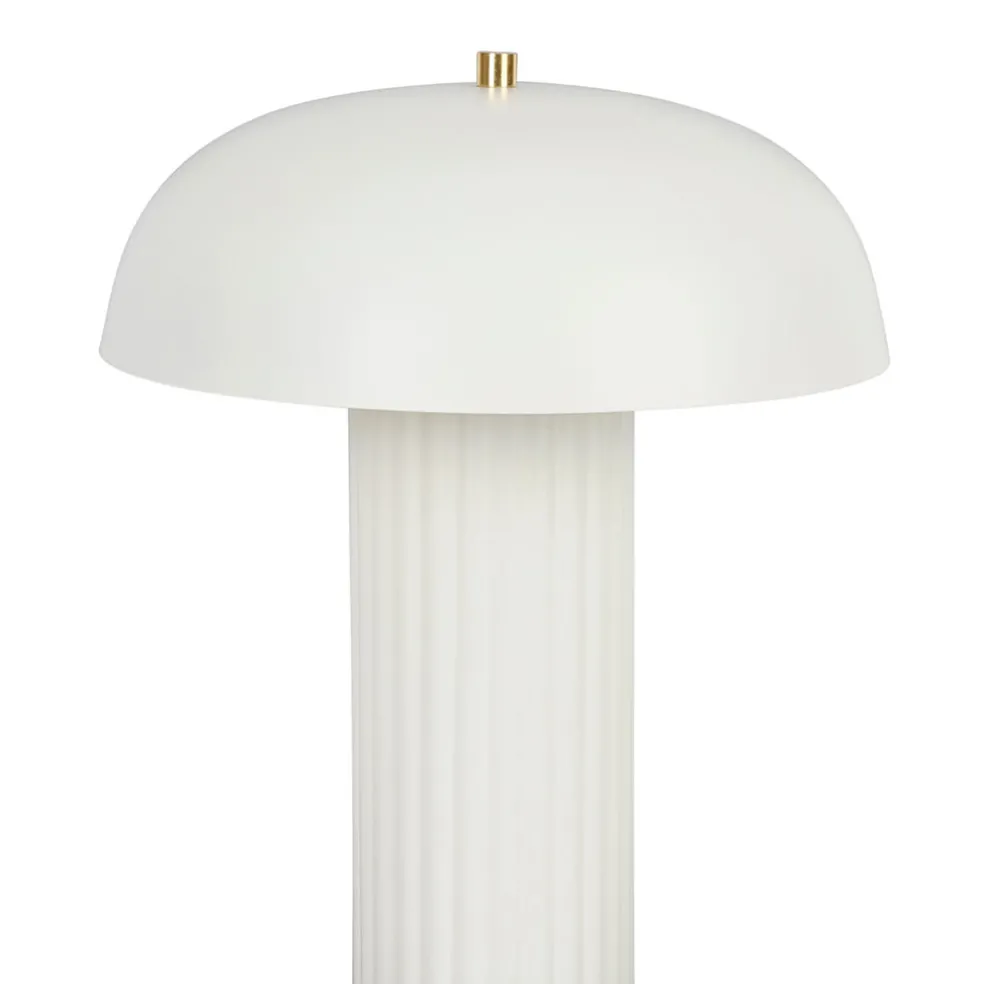 Lampe champignon vintage en fer h38cm blanc - Arty