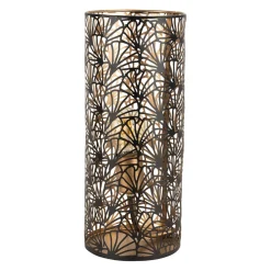 Lampe cylindre en fer h36cm noir et doré - flaural