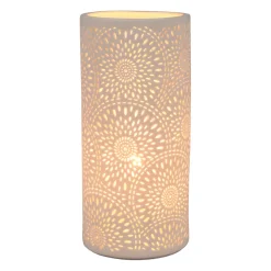 Lampe cylindre rosace Blanc en Porcelaine