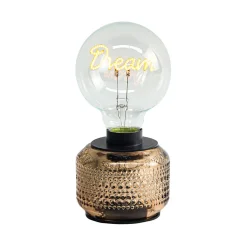 Lampe Dream en verre ambre à piles h17cm - Vaness