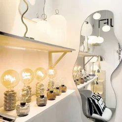 Lampe Dream en verre ambre à piles h17cm - Vaness