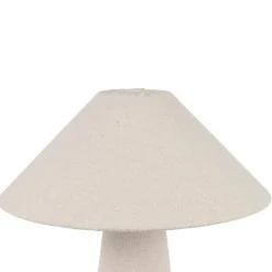 Lampe en coton et fer blanc cassé h46cm - Calypsa