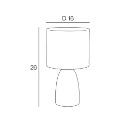 Lampe en céramique blanche mat et lin h26cm - Gaïa