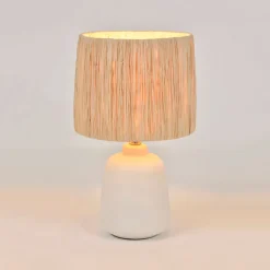 Lampe en céramique blanche h34cm - Paros