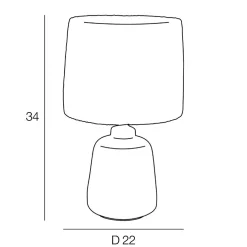 Lampe en céramique blanche h34cm - Paros