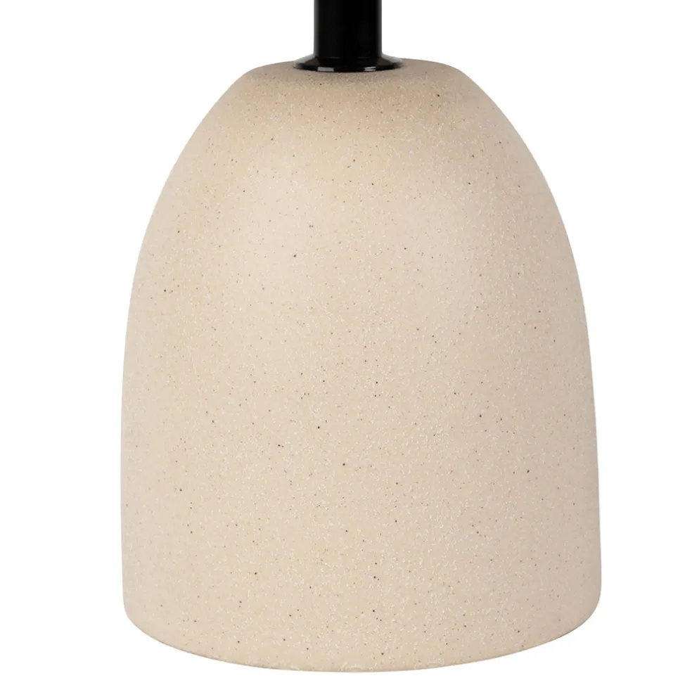 Lampe en céramique écru et lin naturel - Jadea