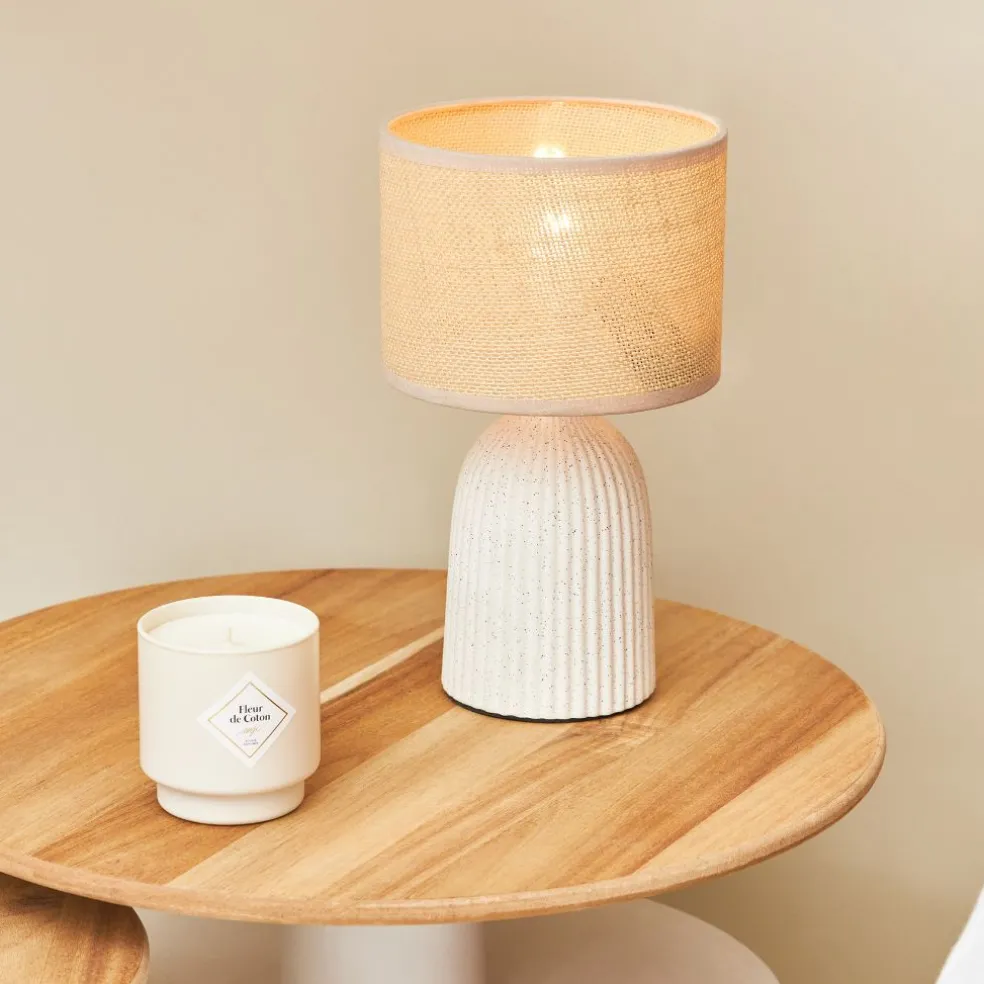 Lampe en céramique écru h28cm - Essencia