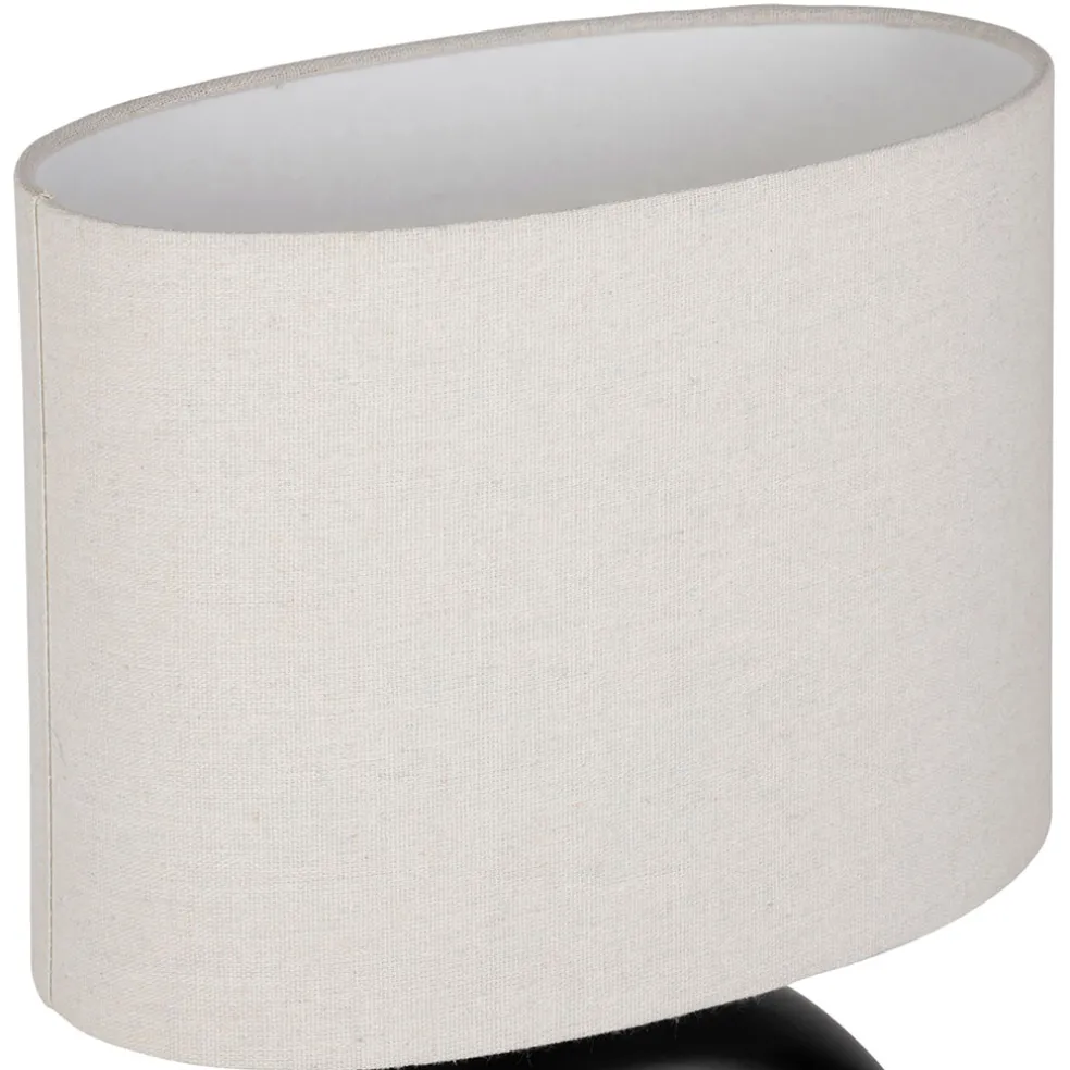 Lampe en céramique ecru et coton noir h45cm - Organic