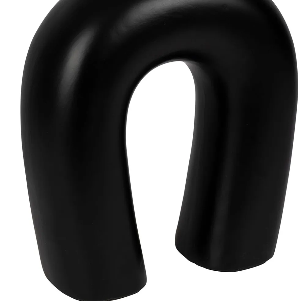 Lampe en céramique ecru et coton noir h45cm - Organic