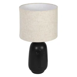 Lampe en céramique et coton noir h41cm - Figura
