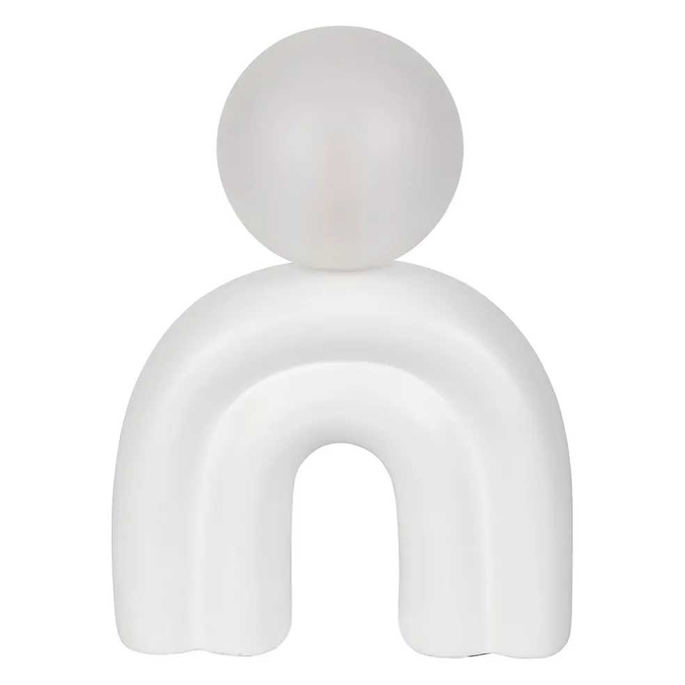 Lampe en céramique et coton ecru h32cm - Organic