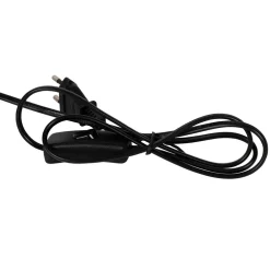 Lampe en céramique et lin noir et écru h35cm - Eterra