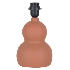 Lampe en céramique et lin terracotta h38.5cm - Dryade