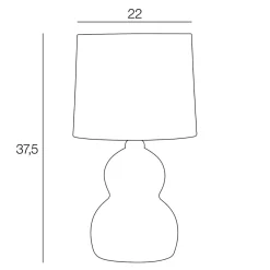 Lampe en céramique et lin terracotta h38.5cm - Dryade