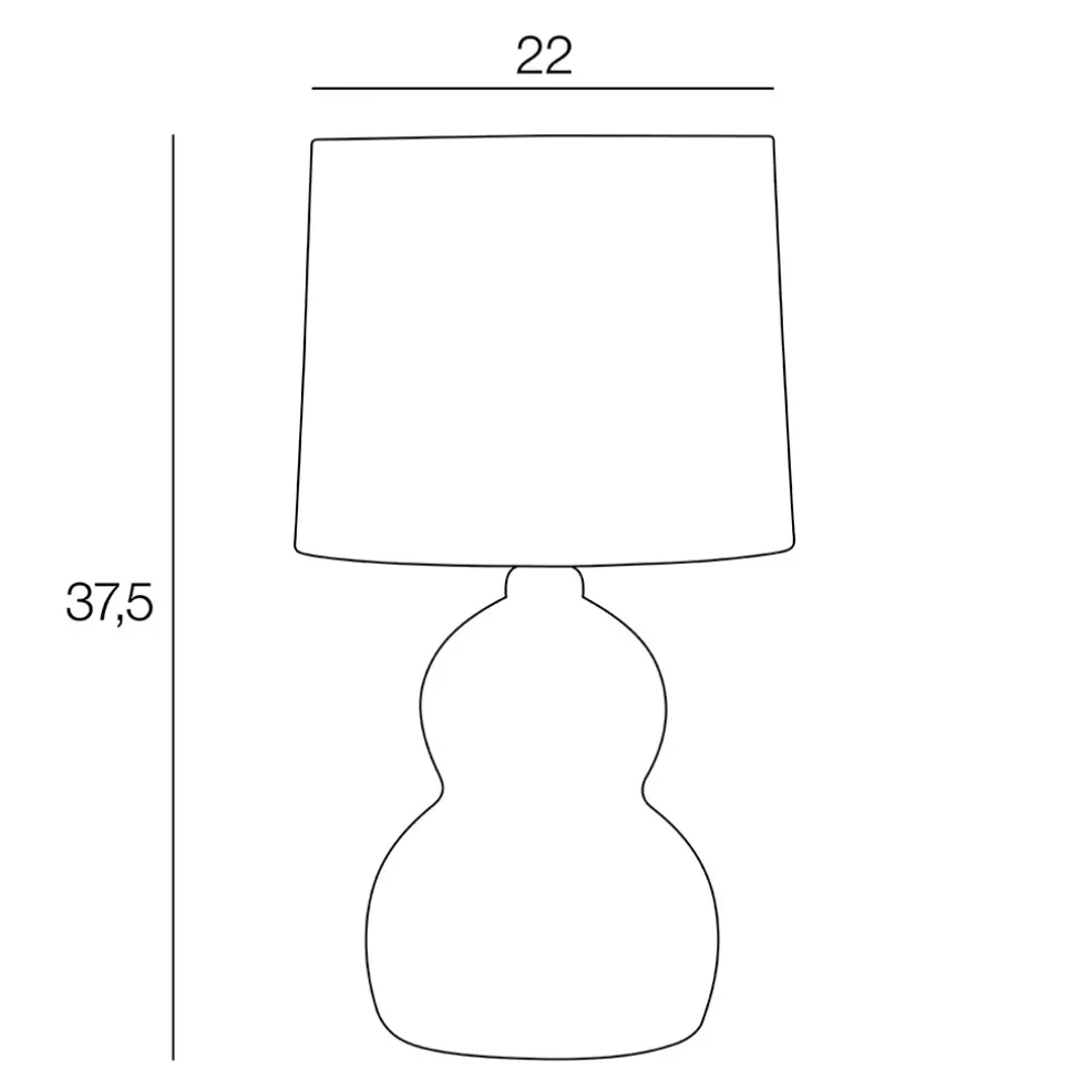 Lampe en céramique et lin terracotta h38.5cm - Dryade