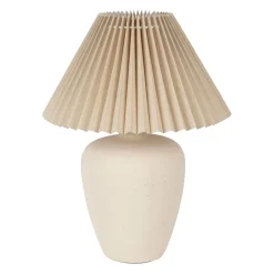 Lampe en céramique et lin écru h40cm - Greeka