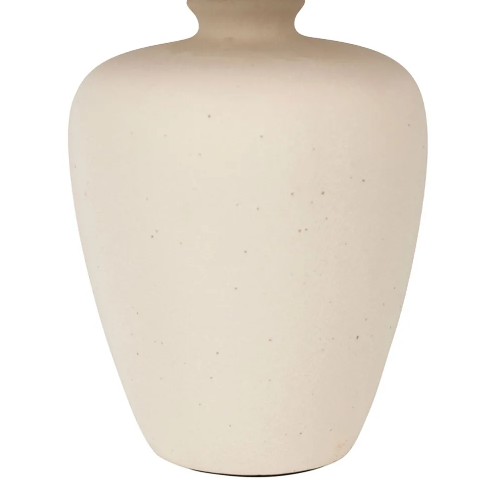 Lampe en céramique et lin écru h40cm - Greeka