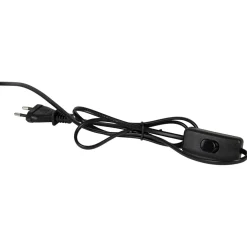 Lampe en céramique et lin noir et écru h26cm - Minimal