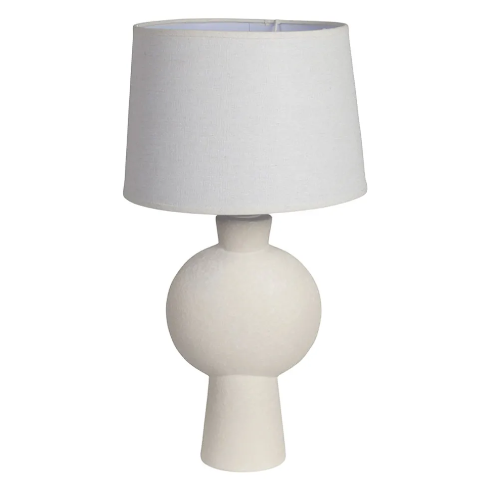 Lampe en céramique et lin écru h52cm - Klosen